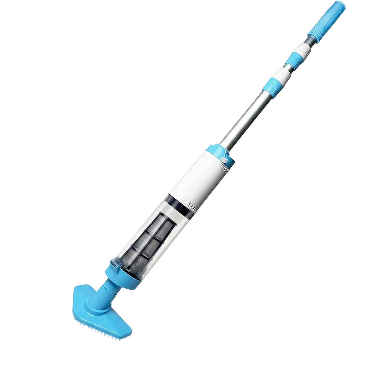 Aspirateur piscine sans fil pour fond et parois – AquaVacim débit 20 L/min, autonomie 90 min, manche télescopique 1,8 m, IPX8 et 3 têtes de brosse