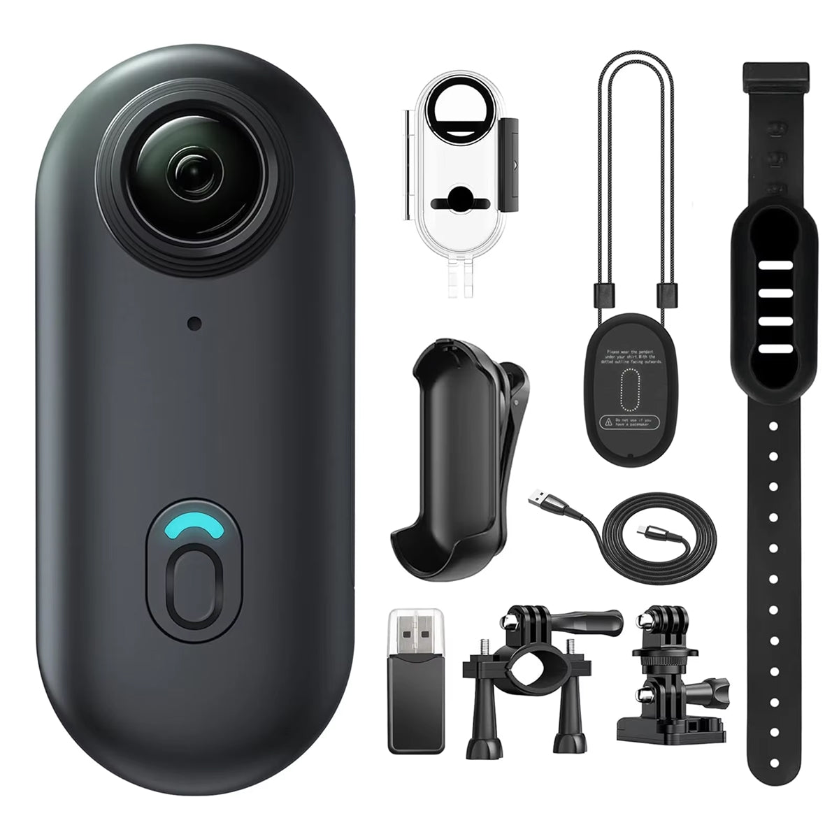 SelfyCord 2160P 30 ips, autonomie 90 min, étanche jusqu’à 30 m, objectif grand-angle et fixations multiples