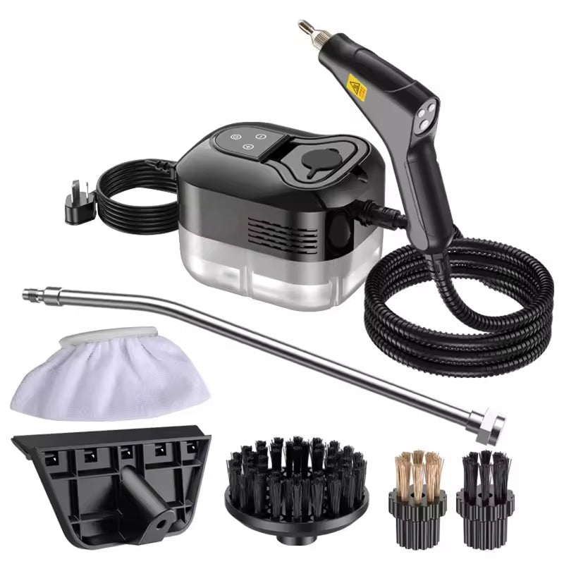 WashySy 2500 W, réservoir 1,1 L, vapeur jusqu’à 30 min, chauffe rapide et 3 brosses
